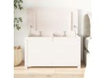 The Living Store Cassapanca Bianca 80X40X45,5 Cm In Legno Di Pino Massiccio