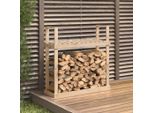 The Living Store Porta Legna 110X35X108,5 Cm In Legno Di Pino Massiccio