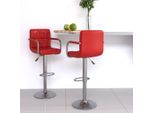 The Living Store Sgabello Da Bar 2 Pz. Similcuoio Rosso Vino
