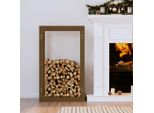 The Living Store Porta Legna Da Ardere Marrone Miele 60X25X100 Cm In Legno Di Pino Massiccio