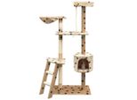 The Living Store Tiragraffi Per Gatti In Sisal 150 Cm Beige Con Impronta Di Zampa