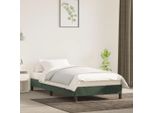 The Living Store Struttura Letto In Velluto Verde Scuro 80X200 Cm