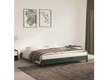 The Living Store Struttura Letto In Velluto Verde Scuro 160X200 Cm