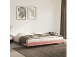 The Living Store Rete Da Letto Rosa 200X200 Cm In Velluto