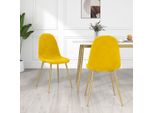 The Living Store Sedie Da Pranzo 2 Pezzi In Velluto Giallo Senape