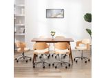 The Living Store Sedie Da Pranzo Girevoli 4 Pz. Legno Curvo Crema E Similcuoio