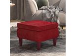 The Living Store Sgabello Con Gambe In Legno In Velluto Rosso Vino