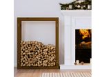 The Living Store Porta Legna Da Ardere Marrone Miele 80X25X100 Cm In Legno Di Pino Massiccio