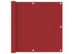 The Living Store Schermo Privacy Per Balcone Rosso 90X600 Cm Tessuto Oxford
