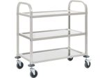 The Living Store Carrello Da Portata A 3 Livelli 95X45X83,5 Cm In Acciaio Inox