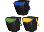 Kotarbau® Sistema Di Separazione Dei Rifiuti Cestino Per La Cucina A 3 Scomparti Coperchio Del Cestino Cestino Per La Cucina In Plastica Cestino Per La Cucina Sistema Di Riciclaggio Sistema Di Separazione Sistema Di Rifiuti Pattumiera Cestini Per La Separazione Dei Rifiuti Sistemi Di Separazione Dei Rifiuti