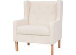 The Living Store Poltrona In Tessuto Bianco Crema