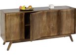 Credenza HWC-L96, Credenza Cassettiera, 4 Scomparti E 4 Ripiani, Legno Di Mango Massiccio 72X146X43Cm Mvg, Naturale
