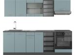 Vicco Cucina Componibile R-Line, 240 Cm , Pt Antracite, Blu-Grigio/Antracite