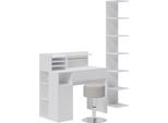 Vicco Scrivania , 3 Parti, Con Libreria E Sgabello, Bianco