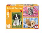 Schmidt Spiele I Miei Cuccioli Preferiti, 3 X 48 Pezzi