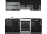 Vicco Cucina Componibile R-Line, 200 Cm Senza Piano Di Lavoro, Nero Lucido/Antracite