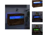 Mobile Tv Vidaxl Con Luci Led In Rovere Fumé 60X35X40 Cm - Mobili Tv