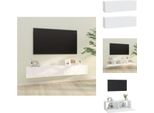 Vidaxl Mobili Tv A Parete 2 Pz. Bianco 100X30X30 Cm In Legno - Mobili Tv
