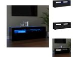Mobile Tv Vidaxl Con Luci Led Nero 120X35X40 Cm - Mobili Tv