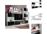 Vidaxl Mobile Tv A Parete A Cinque Pezzi Con Illuminazione A Led Nero - Mobili Tv