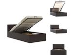 Vidaxl Letto Contenitore Idraulico In Pelle Finta Grigio 100×200 Cm - Letti E Strutture Letto