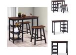 Vidaxl Set Da Bar 3 Pezzi Mdf Nero - Gruppi Da Pranzo