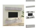 Vidaxl Mobili Tv A Parete 4 Pz. Grigio Cemento 100X30X30 Cm - Mobili Tv