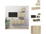 Vidaxl Set Di Mobili Tv 4 Pezzi In Legno Di Quercia Sonoma - Mobili Tv