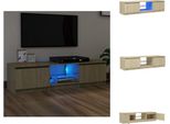 Mobile Tv Vidaxl Con Luci Led Rovere Sonoma 140X40X35,5 Cm - Mobili Tv