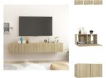 Vidaxl Pareti Tv 3 Pezzi Rovere Sonoma 60X30X30 Cm - Mobili Tv