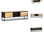 Vidaxl Mobile Tv Con Porta Intagliata 130X30X40 Cm Legno Di Mango Grezzo - Mobili Tv