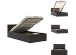 Vidaxl Letto Contenitore Idraulico In Pelle Finta Grigio 90×200 Cm - Letti E Strutture Letto