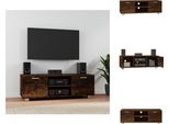 Mobile Tv Vidaxl Rovere Fumé 120X40,5X35 Cm Materiale A Base Di Legno - Mobili Tv