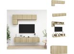 Vidaxl Set Di Mobili Tv 5 Pezzi In Legno Di Quercia Sonoma - Mobili Tv