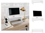 Vidaxl Supporto Per Monitor Bianco 42X24X13 Cm In Legno - Mobili Per Tv