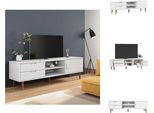 Vidaxl Mobile Tv Molde Bianco 158X40X49 Cm In Legno Di Pino Massiccio - Mobili Tv