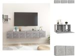 Vidaxl Pareti Tv 3 Pz. Grigio Cemento 60X30X30 Cm - Mobili Tv