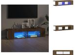 Mobile Tv Vidaxl Con Luci Led Look Rovere Marrone 135X39X30 Cm - Mobili Tv
