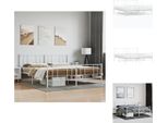 Vidaxl Struttura Letto Con Testiera E Pediera In Metallo Bianco 180X200 Cm - Letti E Strutture Letto