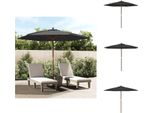 Vidaxl Ombrellone Con Palo In Legno Nero 299X240 Cm - Ombrelloni E Tende Da Sole