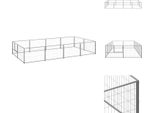 Vidaxl Cuccia Per Cani Silver 8 M² In Acciaio - Cucce Per Cani E Recinti