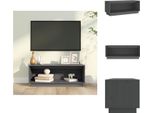 Vidaxl Mobile Tv Grigio 90X35X35 Cm In Legno Di Pino Massiccio - Mobili Tv