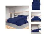 Vidaxl Set Di Biancheria Da Letto Blu Navy 220X240 Cm In Cotone - Copripiumino