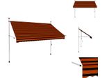 Vidaxl Tenda Da Sole Retrattile A Comando Manuale 250 Cm Arancione E Marrone - Tende Da Sole