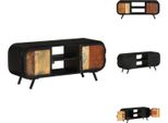 Mobile Tv Vidaxl 110X30X45 Cm In Legno Massiccio Antico - Mobili Tv