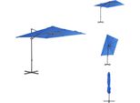 Vidaxl Ombrellone A Semaforo Con Palo In Acciaio Azzurro 250X250 Cm - Ombrelloni E Tende Da Sole