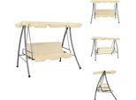 Vidaxl Altalena Hollywood Con Baldacchino Bianco Sabbia - Altalene Hollywood