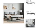 Vidaxl Struttura Letto Con Testiera In Metallo Nero 140X200 Cm - Letti E Strutture Letto