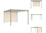 Vidaxl Padiglione Da Giardino Con Tenda Laterale 4X3X2,25 M Crema - Padiglioni E Tende Per Feste